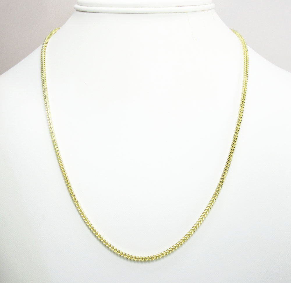 10k yellow gold franco box chain 18-30 inch 2.2mm