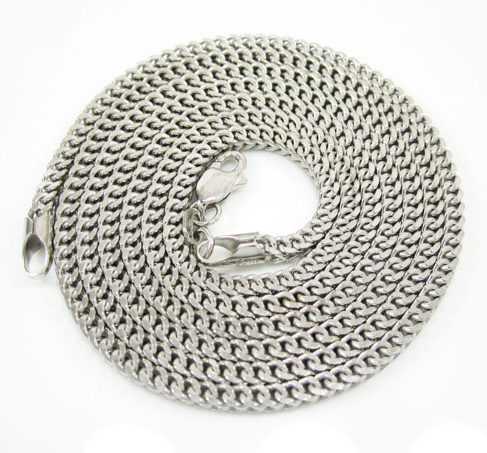 10k white gold franco chain 18-36 inch 2.2mm