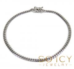 10k white gold miami bracelet 8.25 inch 3.30mm 