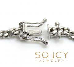 10k white gold miami bracelet 8.25 inch 3.30mm 