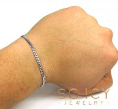 10k white gold miami bracelet 8.25 inch 3.30mm 