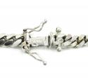 10k white gold solid miami bracelet 8.50 inch 5mm 