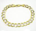 10k yellow gold diamond cut cuban bracelet 9 inch 9.50mm 