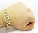 10k yellow gold diamond cut cuban bracelet 9 inch 9.50mm 