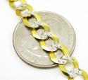 10k yellow gold diamond cut cuban bracelet 8.25 inch 7.25mm 