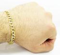 10k yellow gold diamond cut cuban bracelet 8.25 inch 7.25mm 