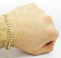 10k yellow gold diamond cut cuban bracelet 8.25 inch 5.75mm