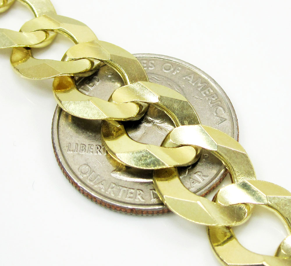 10k yellow gold large cuban bracelet 8.75