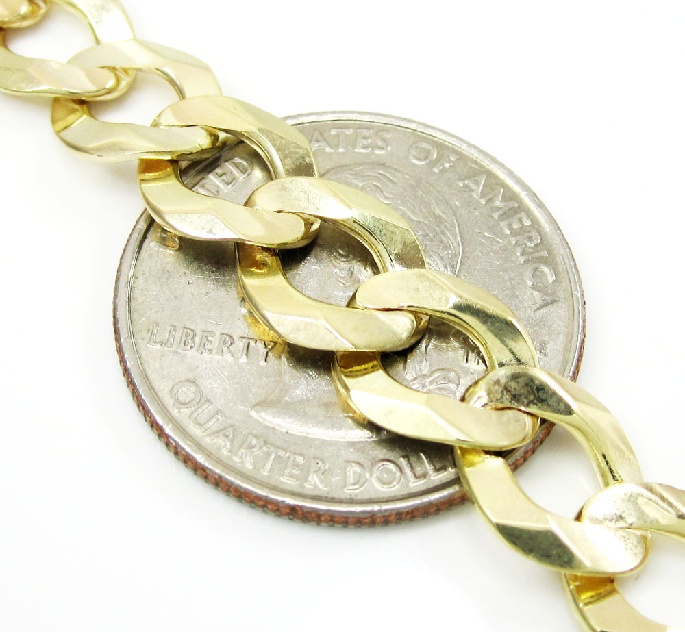 10k yellow gold cuban bracelet 8.50