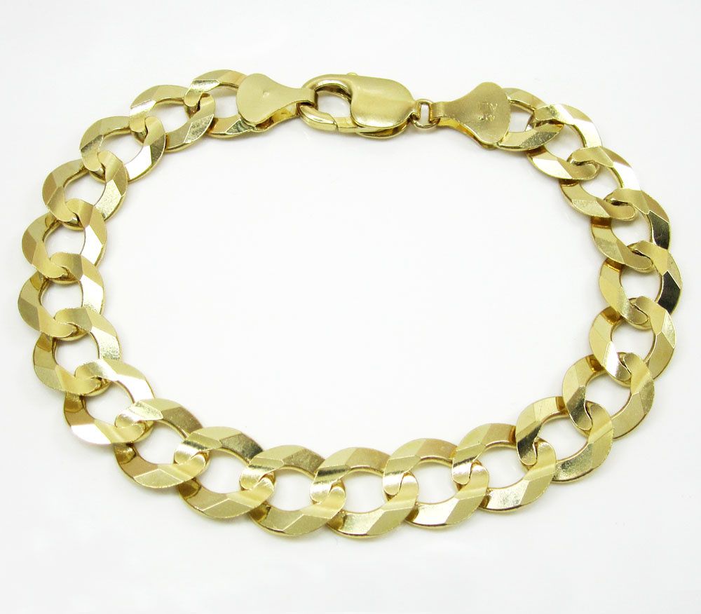 10k yellow gold cuban bracelet 9 inch 11.50mm  - Image 2