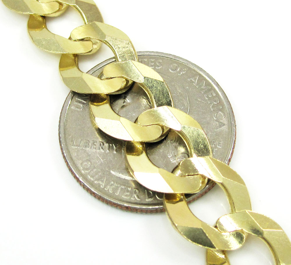 10k yellow gold cuban bracelet 9 inch 11.50mm  - Image 3