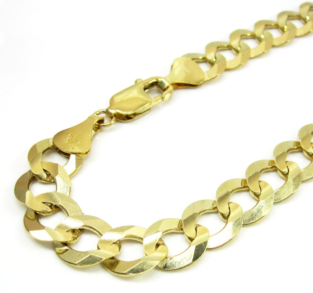 10k yellow gold cuban bracelet 9.25 inch 9.85mm 