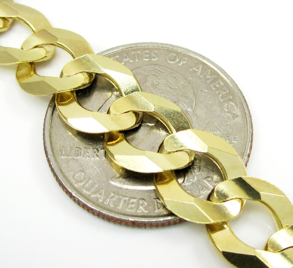 10k yellow gold cuban bracelet 9.25 inch 9.85mm 