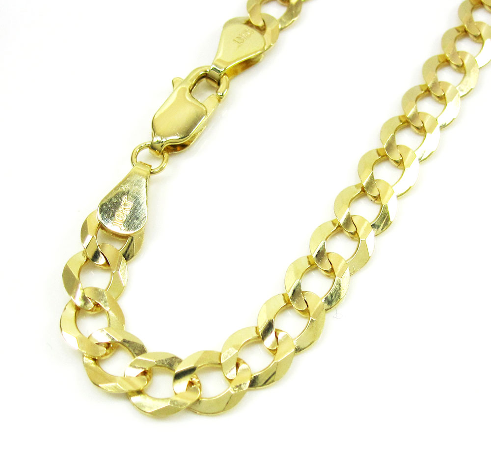 10k yellow gold solid cuban bracelet 8.50 inch 5.75mm 