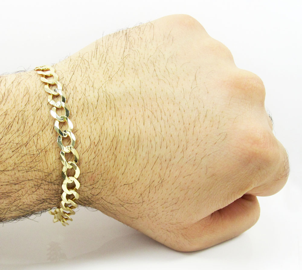 10k yellow gold cuban bracelet 8.50 inch 8mm 