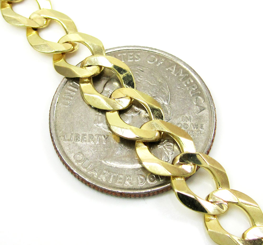 10k yellow gold cuban bracelet 8.50 inch 7mm 