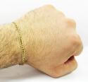 10k yellow gold cuban bracelet 8 inch 3.65mm 