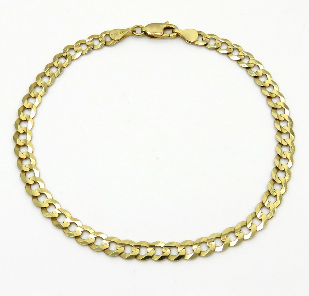 10k yellow gold cuban bracelet 8.5 inch 4.75mm 