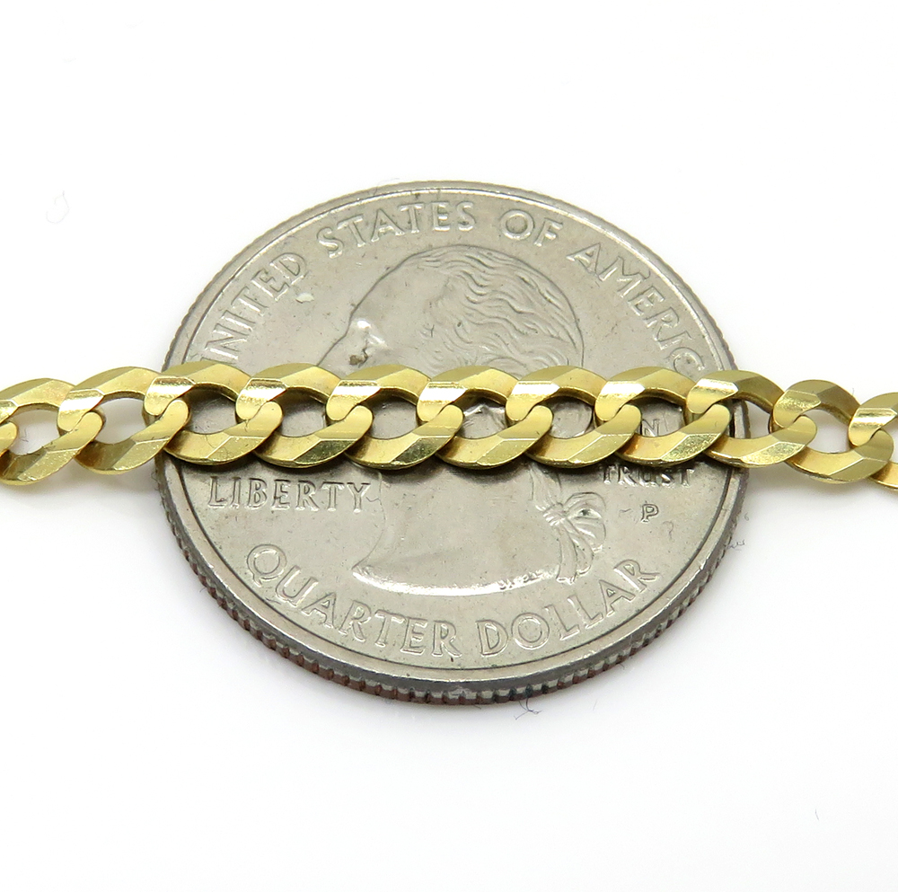 10k yellow gold cuban bracelet 8.5 inch 4.75mm 