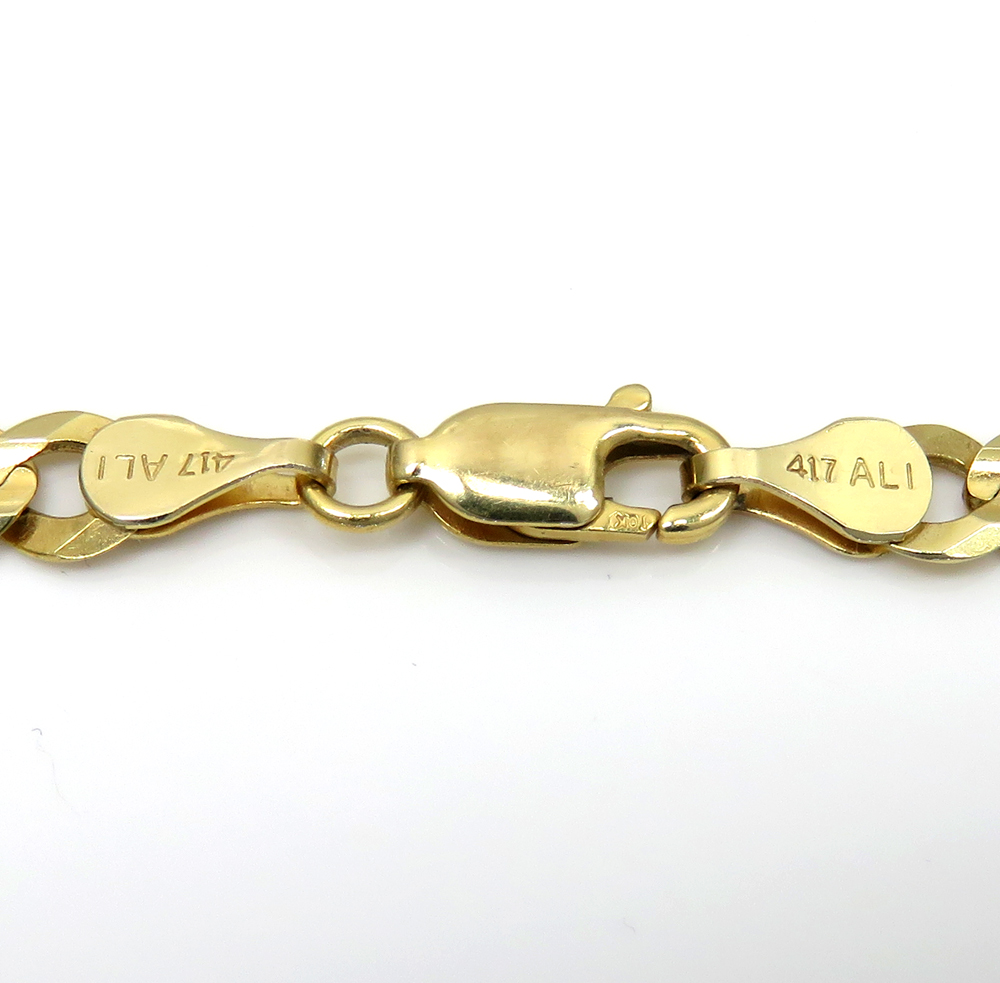 10k yellow gold cuban bracelet 8.5 inch 4.75mm 