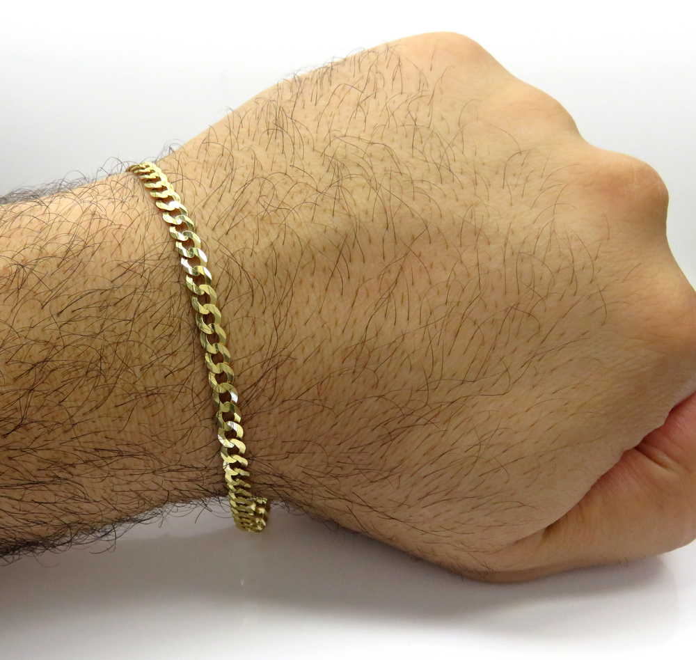 10k yellow gold cuban bracelet 8.5 inch 4.75mm - Image 5