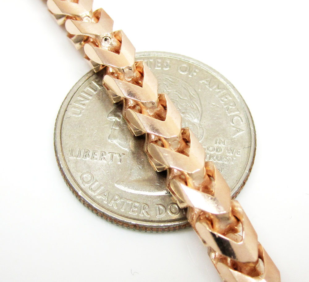 10k rose gold franco chain 40 inch 5.5mm