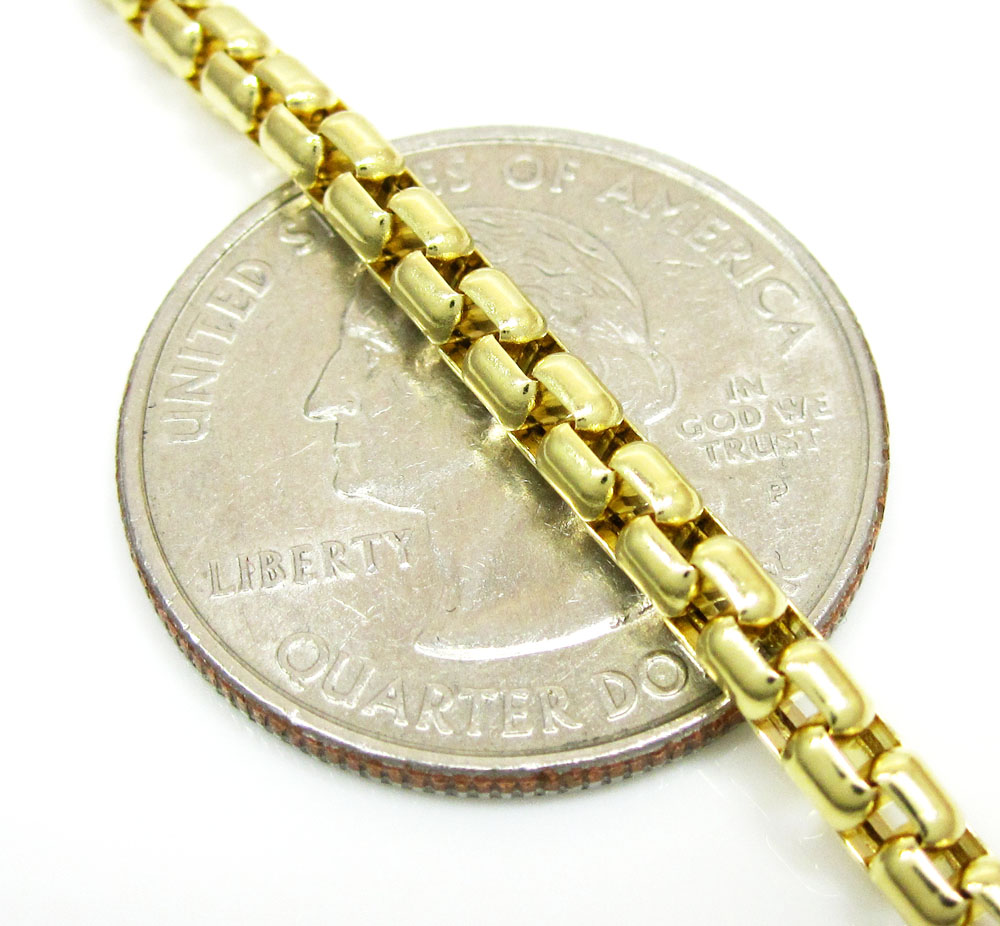 14k yellow gold italian box chain 22-30 inch 3.5mm