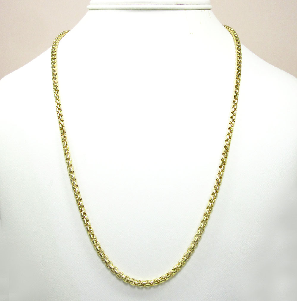 14k yellow gold italian box chain 22-30 inch 3.5mm