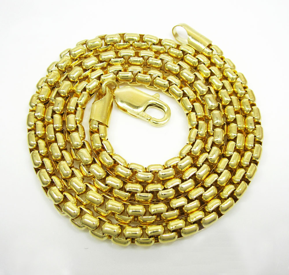 14k yellow gold italian box chain 20-30 inch 5mm - Image 2