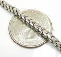 14k white gold solid franco link chain 20-30 inch 3.3mm