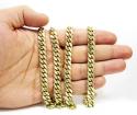 14k yellow gold solid thick miami link chain 20-30 inch 9.5mm
