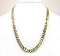 14k yellow gold solid thick miami link chain 20-30 inch 9.5mm