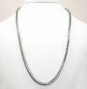 14k white gold solid tight franco link chain 22-40 inch 4.3mm
