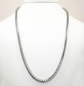 14k white gold solid tight franco link chain 22-30 inch 4.3mm