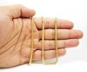 14k yellow gold solid tight franco link chain 20-30 inch 3mm