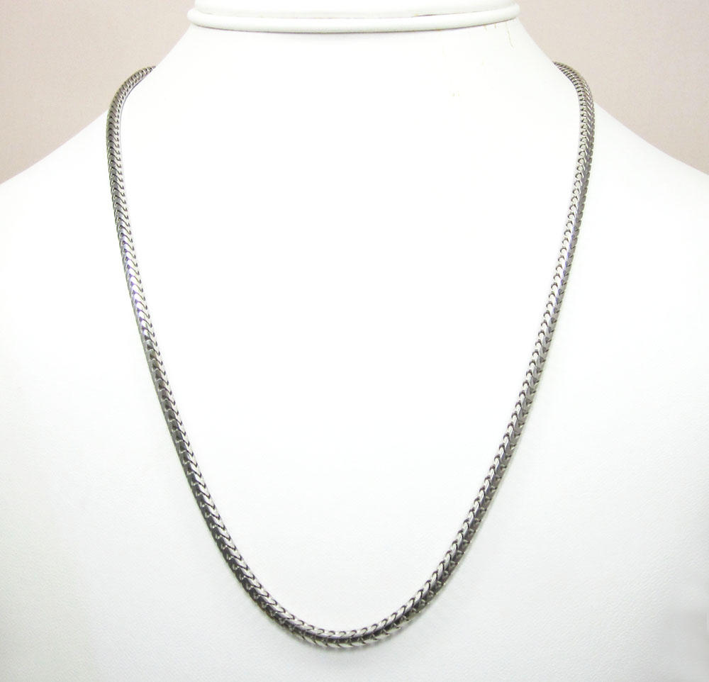 14k white gold solid tight franco link chain 20-30 inch 3mm - Image 6