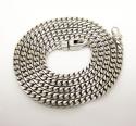 14k white gold solid tight franco link chain 20-30 inch 3mm