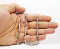 14k white gold solid tight franco link chain 20-30 inch 3mm