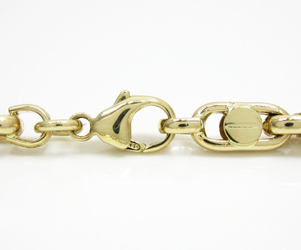 14k two tone gold fancy anchor link chain 22-24 inch 5-6mm
