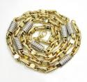 14k two tone gold fancy anchor link chain 22-24 inch 5-6mm
