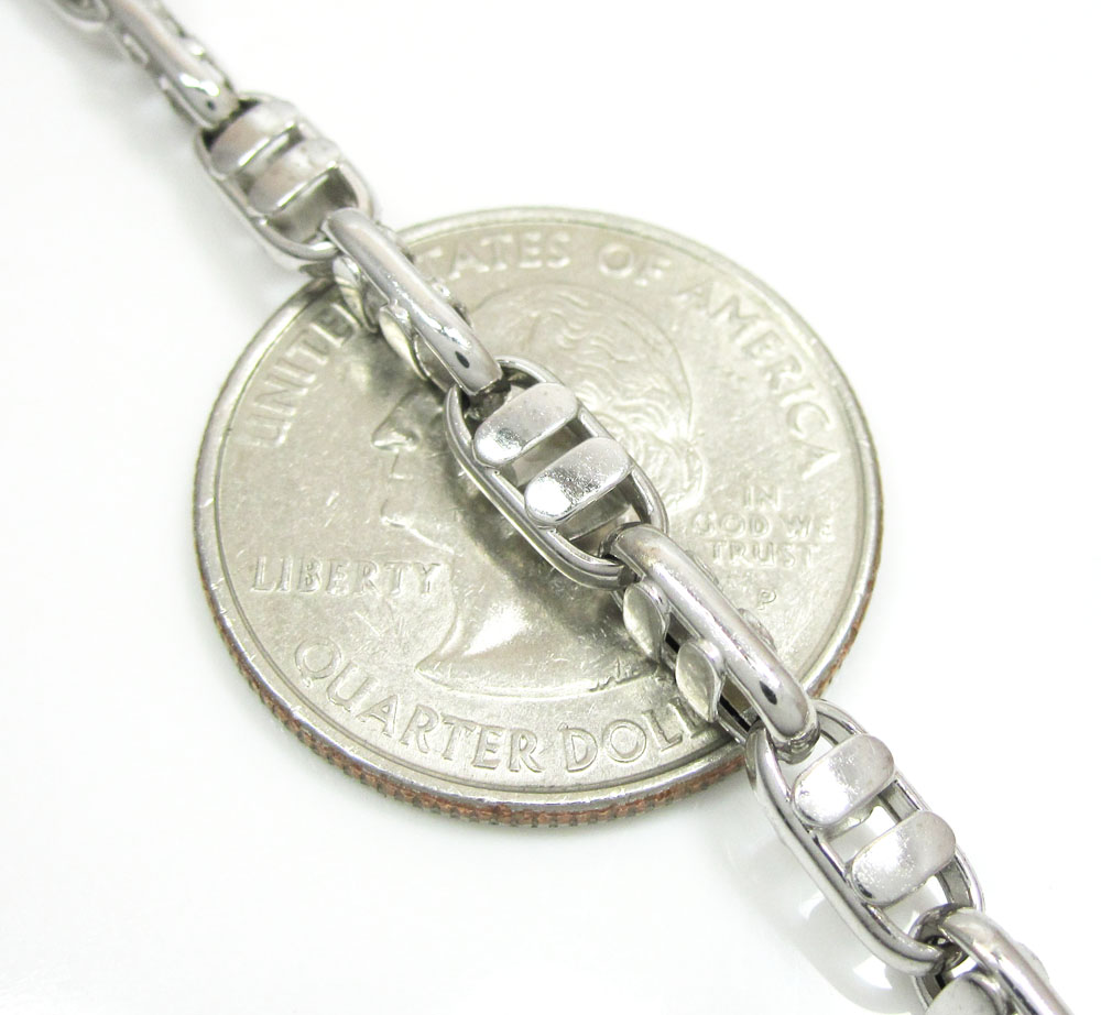 14k white gold fancy anchor link chain 20-24 inch 4.7mm - Image 3