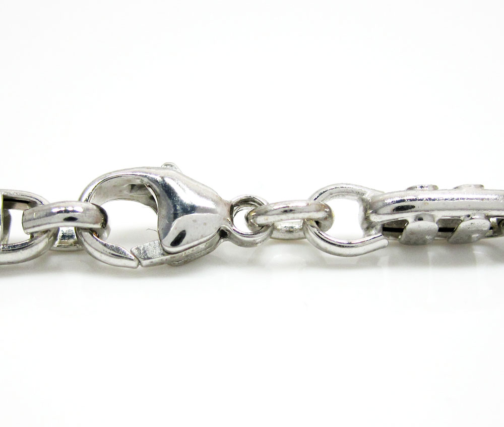 14k white gold fancy anchor link chain 20-24 inch 4.7mm - Image 4