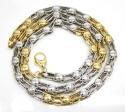 14k two tone gold fancy box link chain 22-26 inch 5.5mm