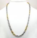 14k two tone gold fancy box link chain 22-26 inch 5.5mm