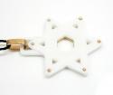 Baraka 18k rose gold white ceramic jewish star of david pendant
