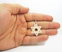 Baraka 18k rose gold white ceramic jewish star of david pendant