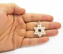 Baraka 18k rose gold white ceramic jewish star of david diamond pendant 0.18ct