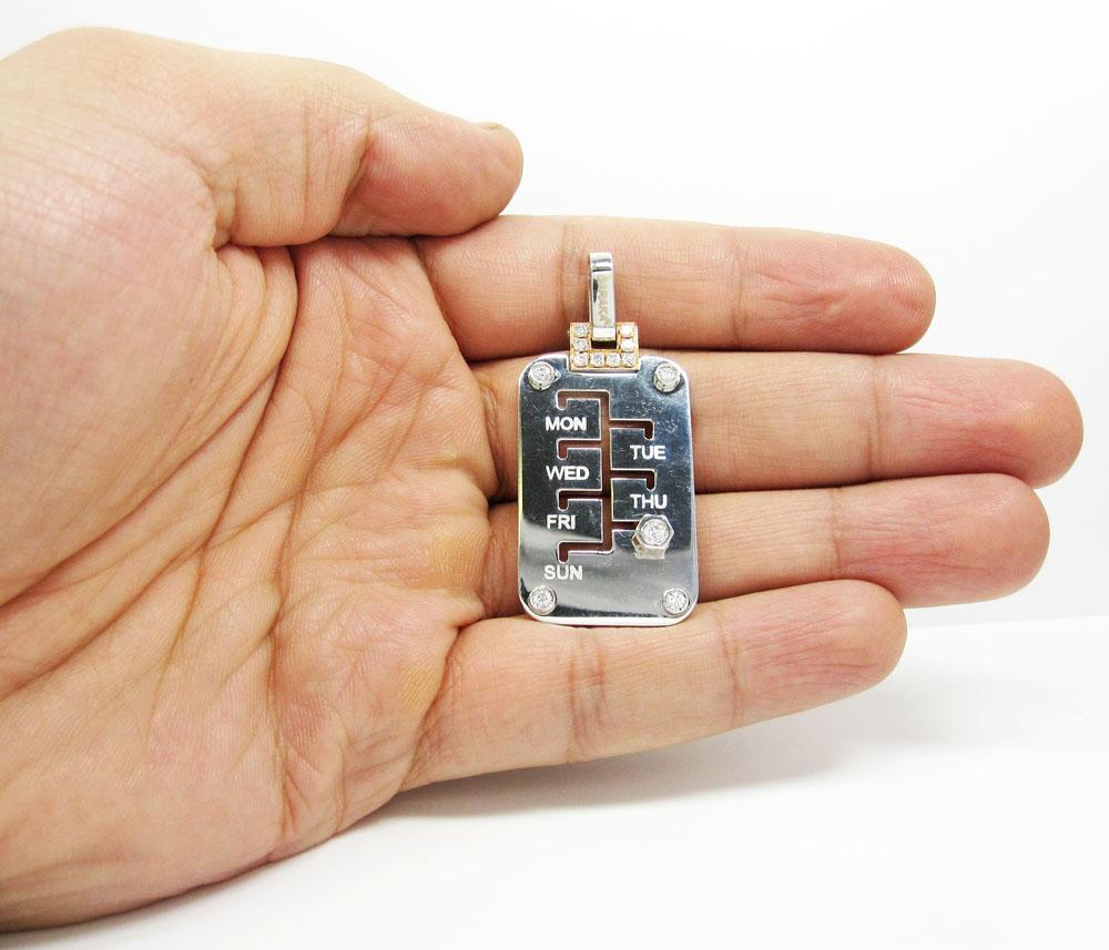 Mens baraka 18k solid rose & white gold mood & day diamond pendant 0.34ct - Image 4