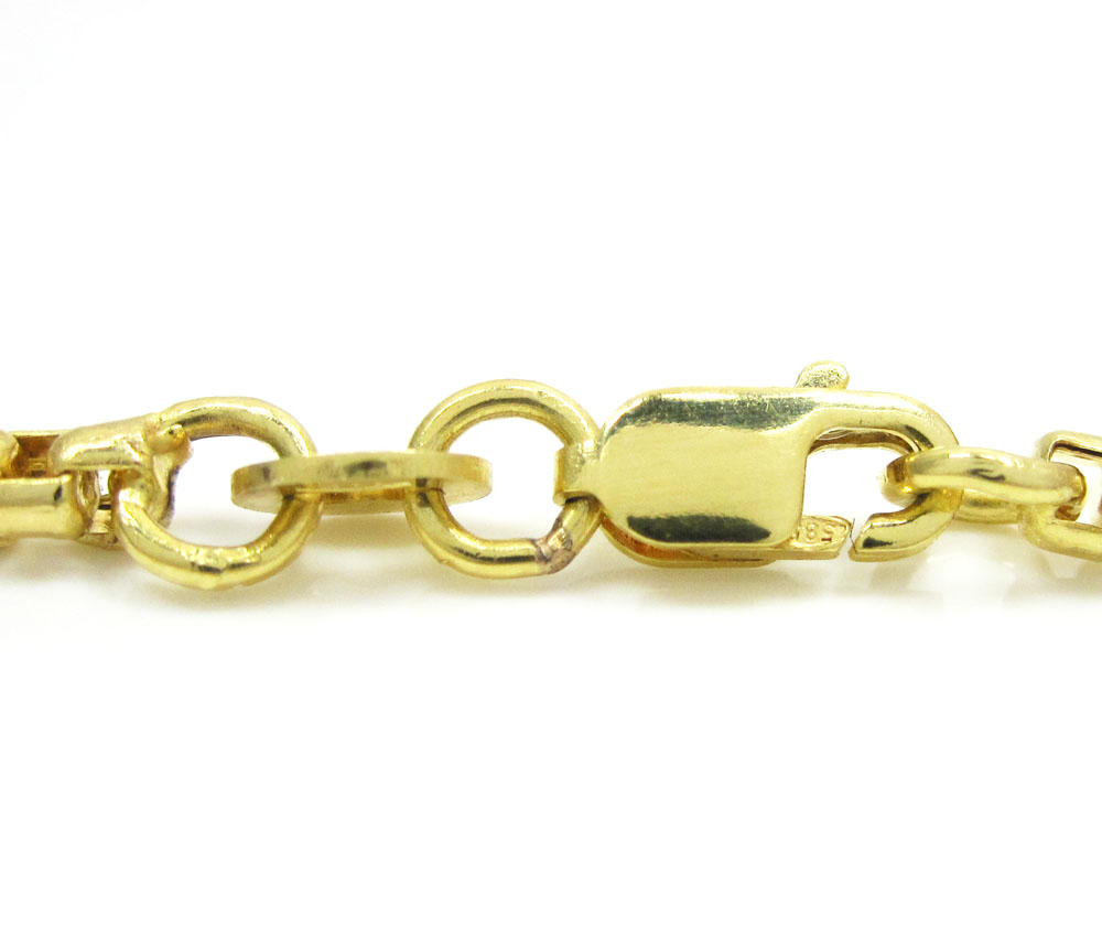 14k yellow gold solid box link chain 16-22 inch 2.5mm