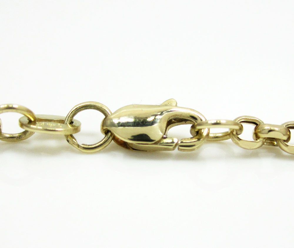 14k yellow gold solid circle link chain 16-30 inch 2.5mm